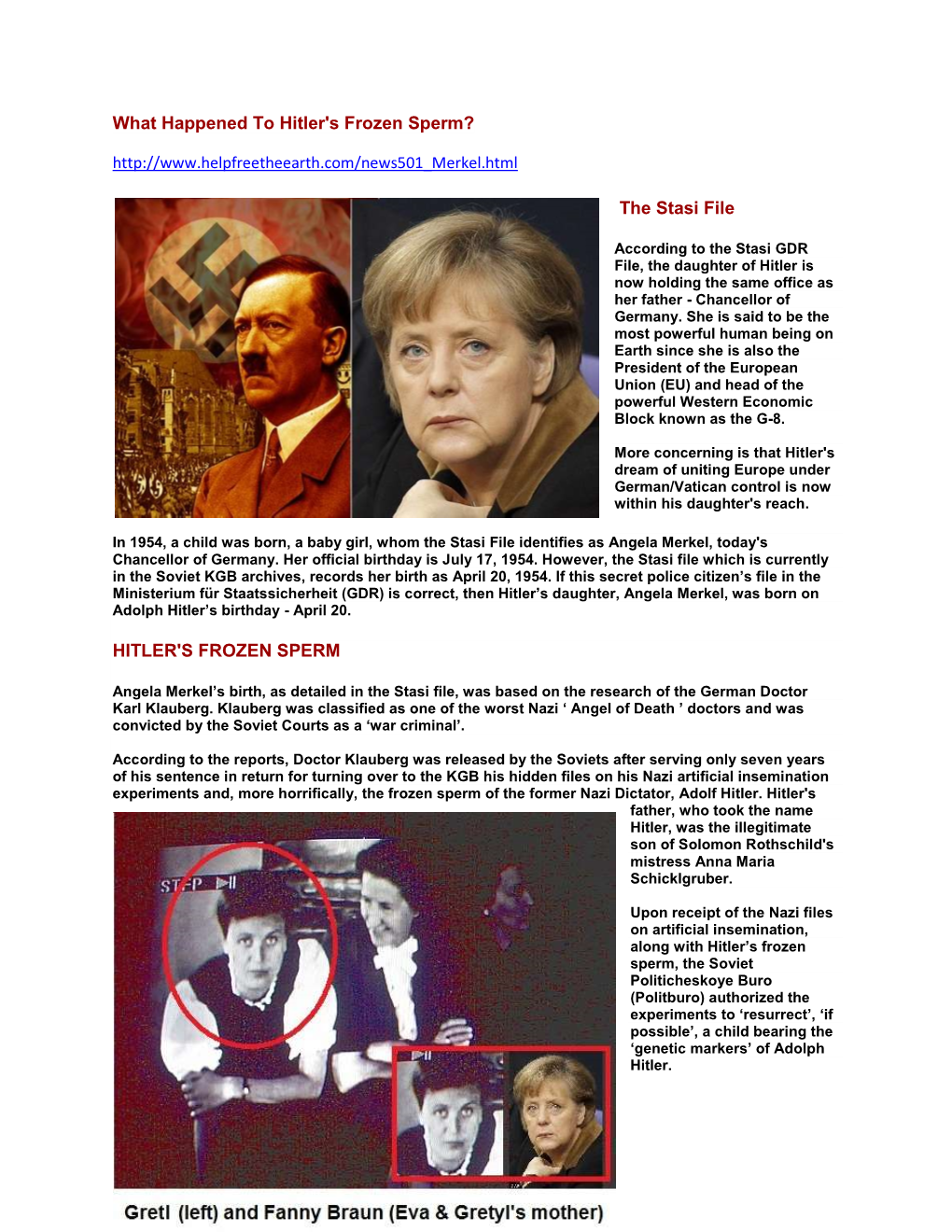 What Happened to Hitler's Frozen Sperm? the Stasi File HITLER's
