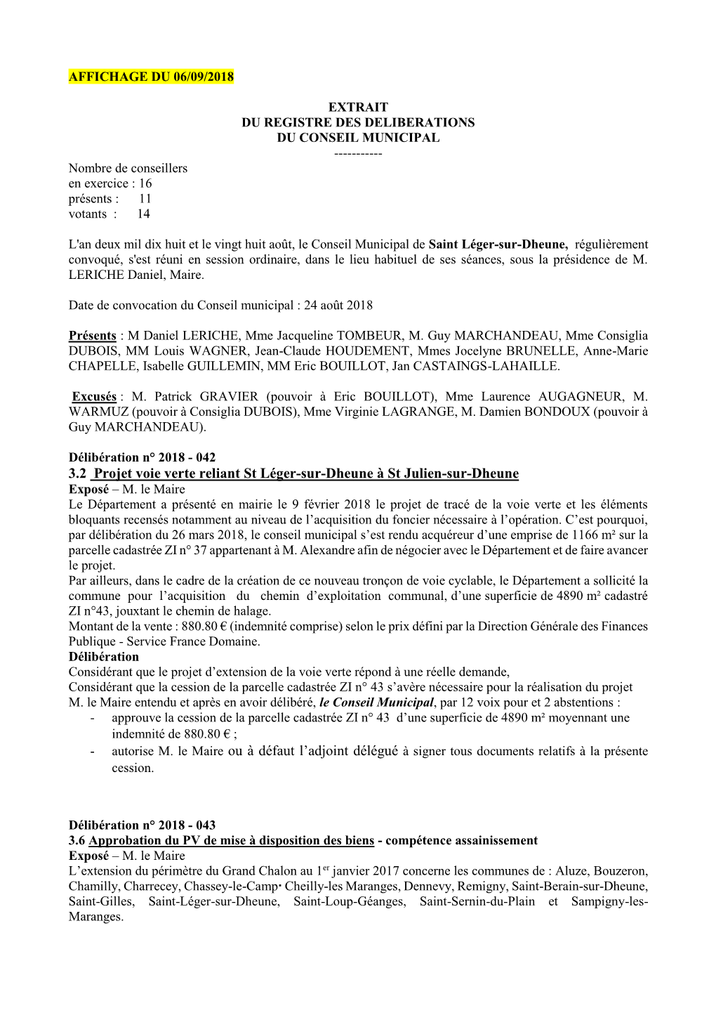 Conseil Du 28 Août 2018