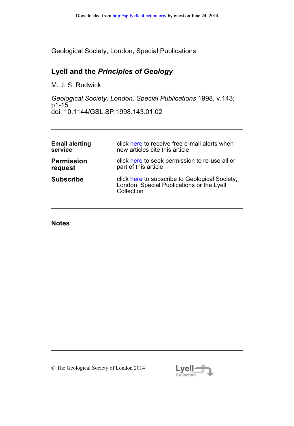 Principles of Geology Lyell And