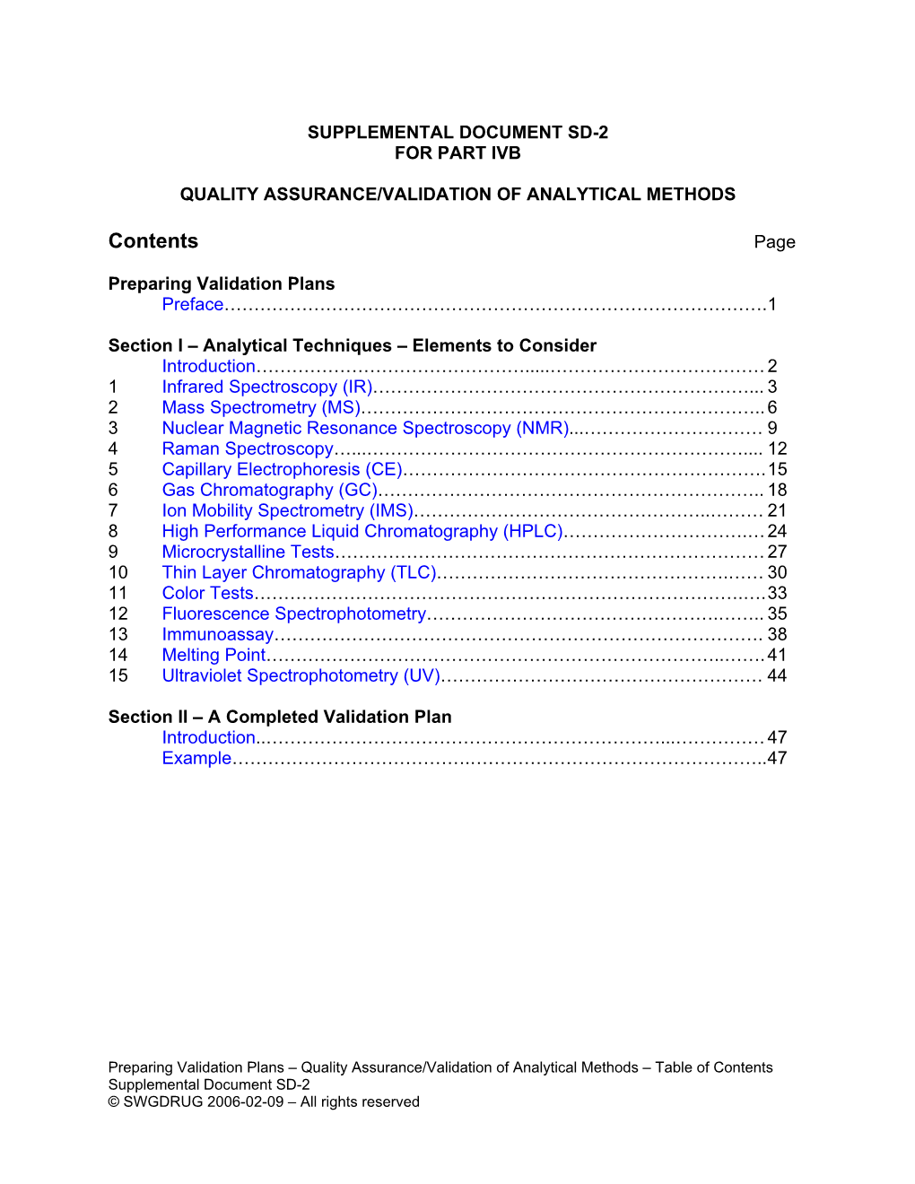 Contents Page