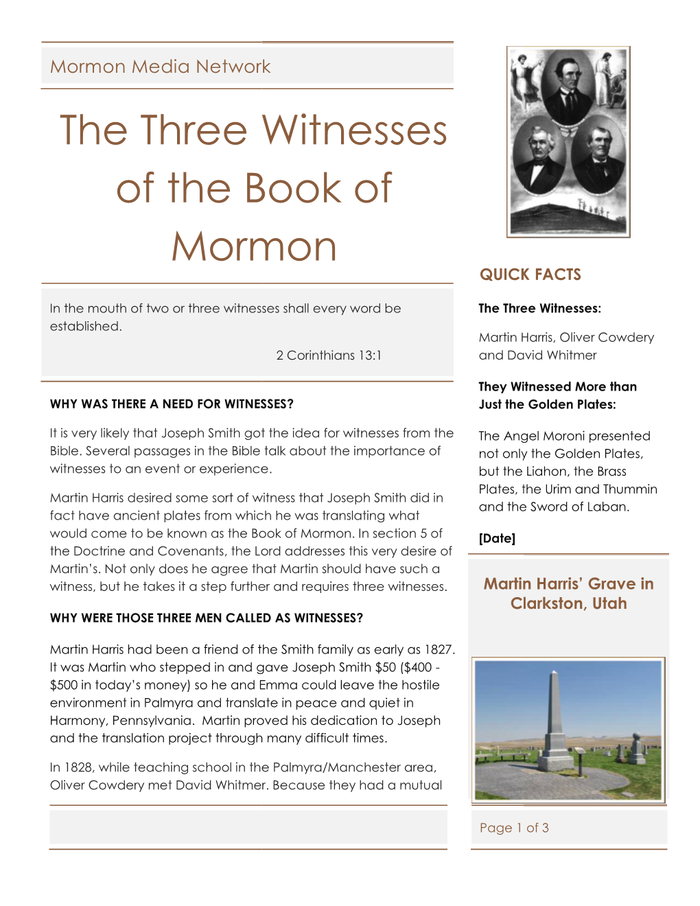 The Three Witnesses of the Book of Mormon (Front Piece of the 1883 Contributor Magazine) – Wikimedia Commons, Edward L