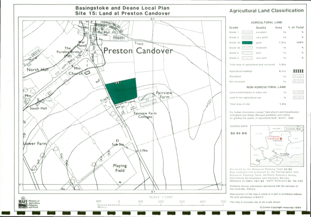 Basingstoke and Deane Local Plan Site 15: Land at Preston Candover
