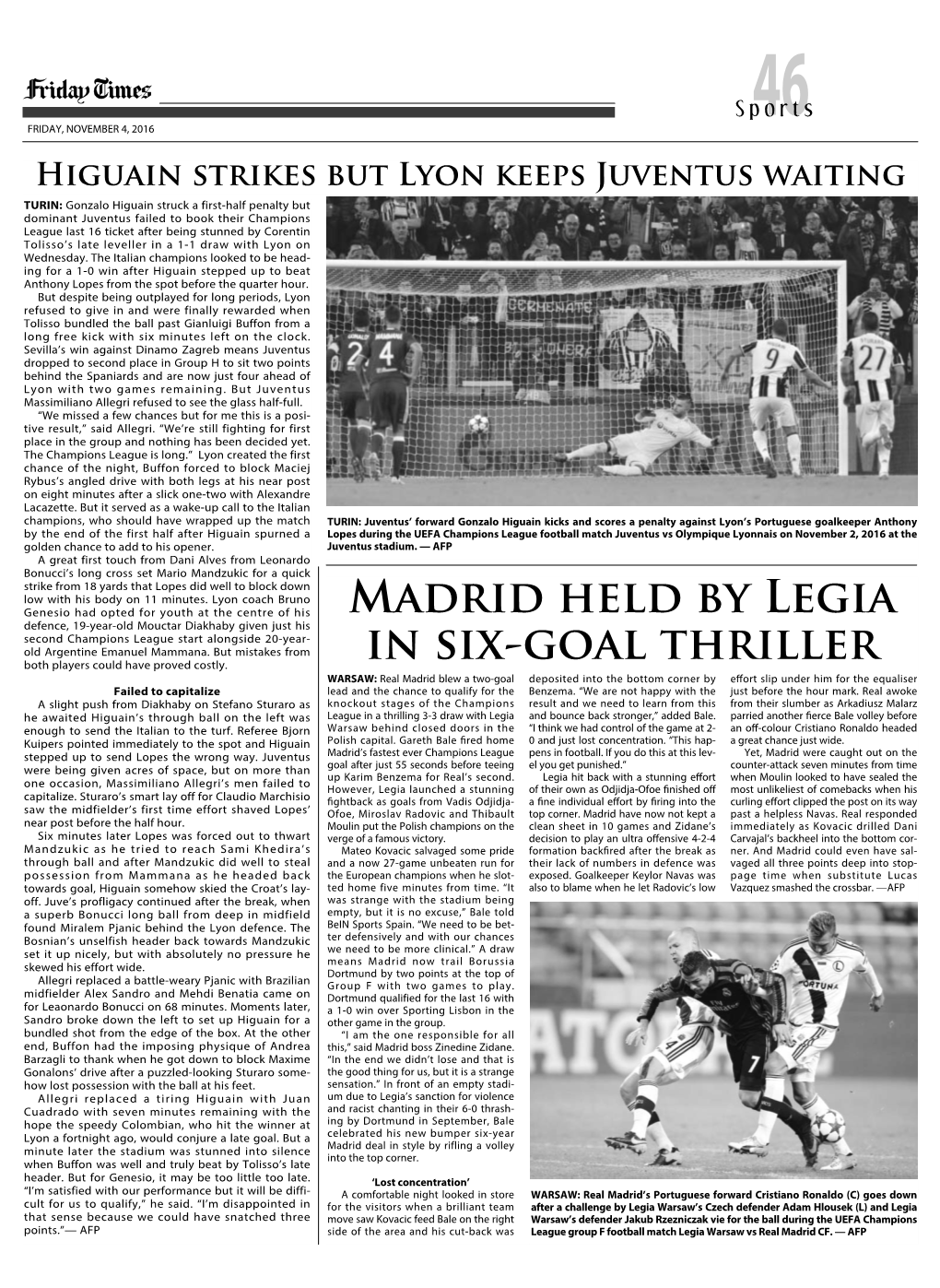 Madrid Held by Legia in Six-Goal Thriller