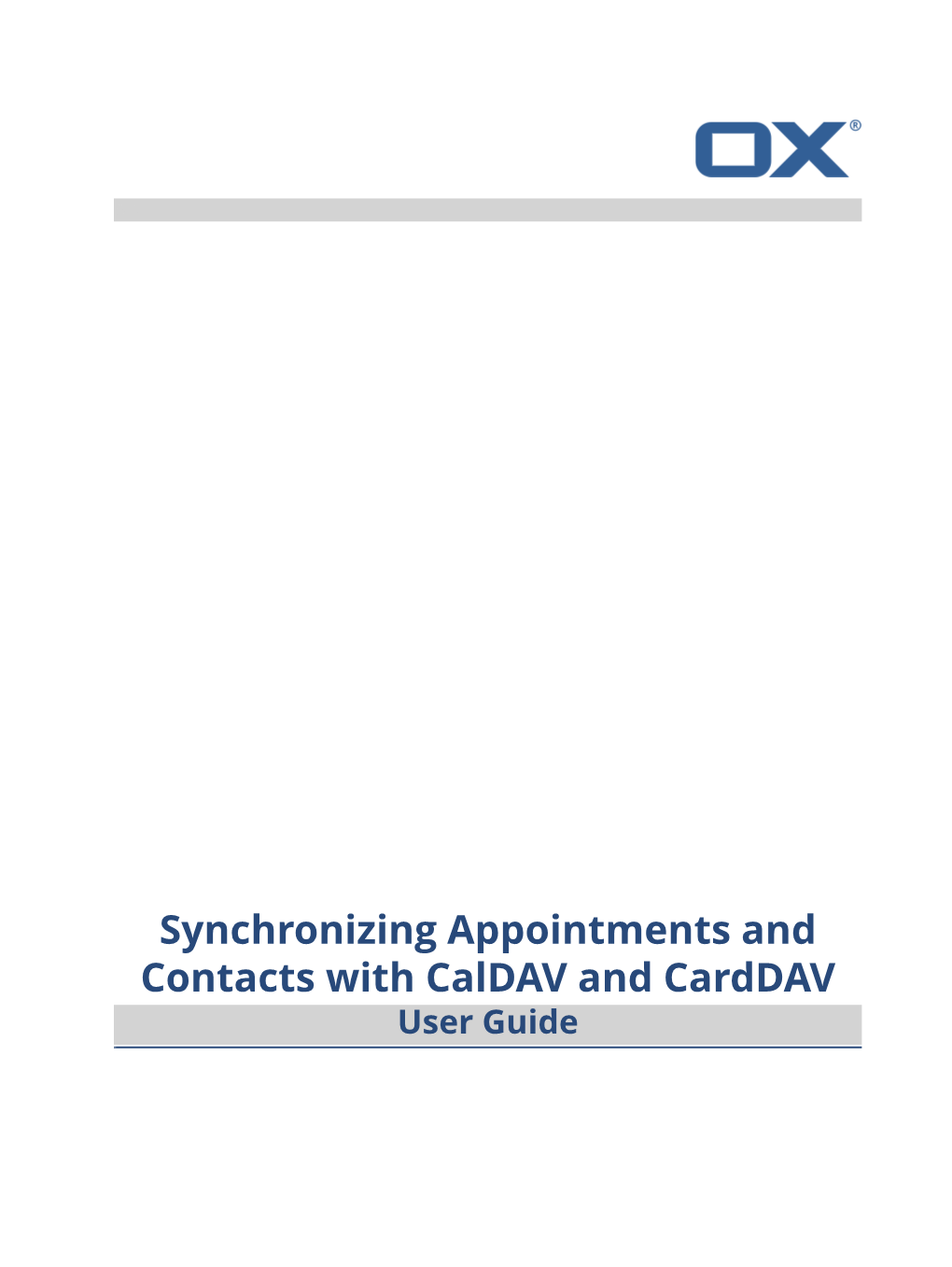 Synchronizing Appointments and Contacts with Caldav and Carddav User Guide
