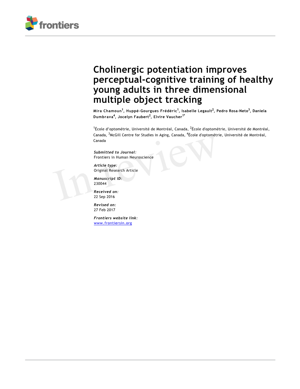 Cholinergic Potentiation Improves Perceptual-Cognitive Training of Healthy