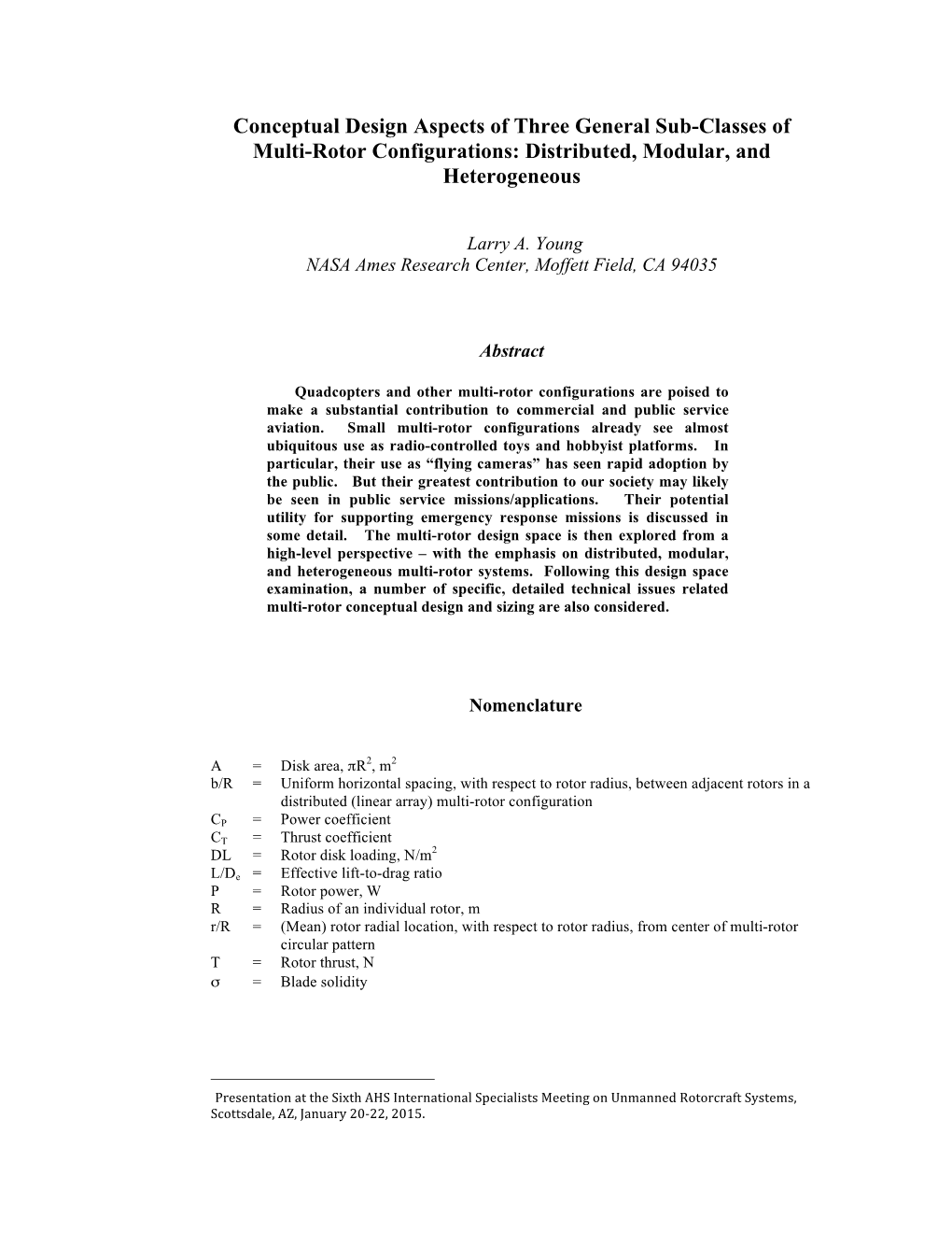 Conceptual Design Aspects of Three General Sub-Classes of Multi-Rotor Configurations: Distributed, Modular, and Heterogeneous