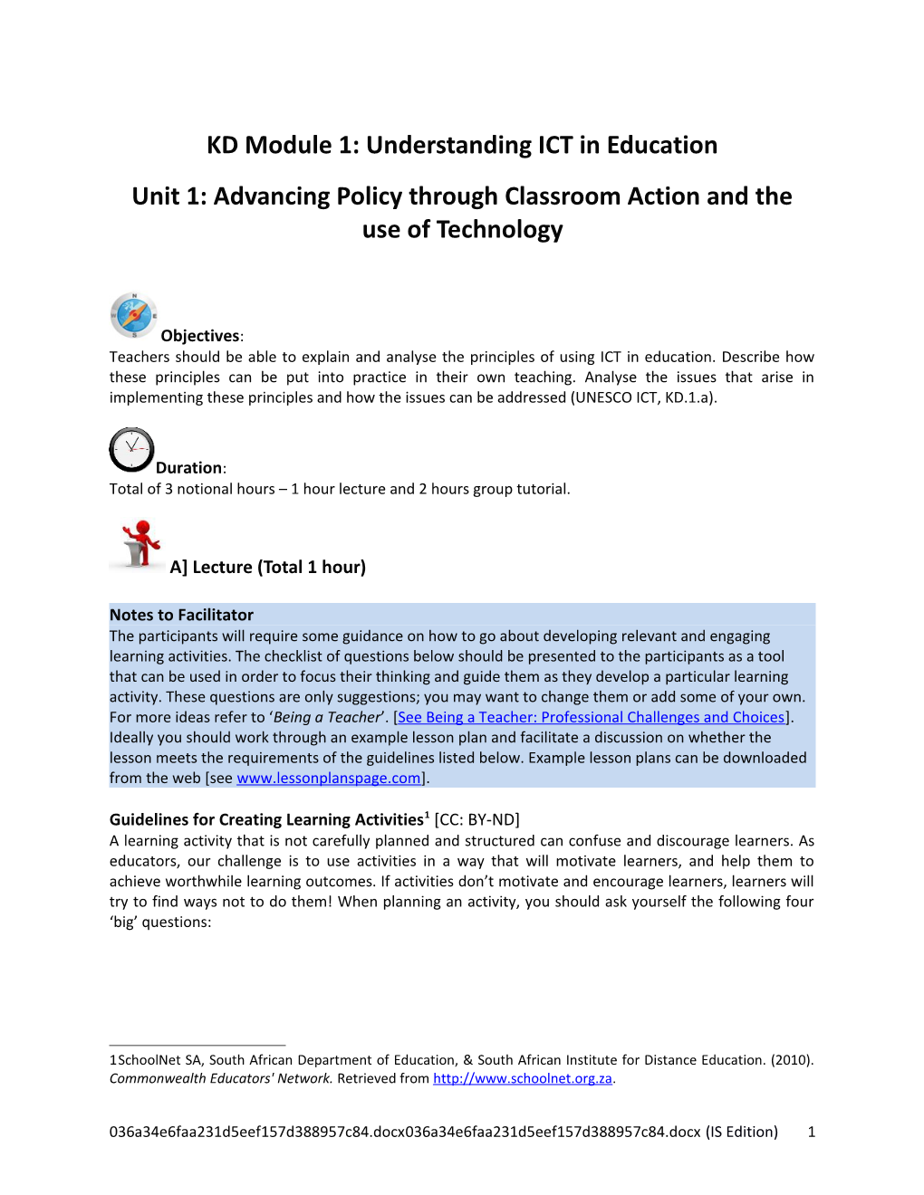 Module I: Understanding ICT In Education