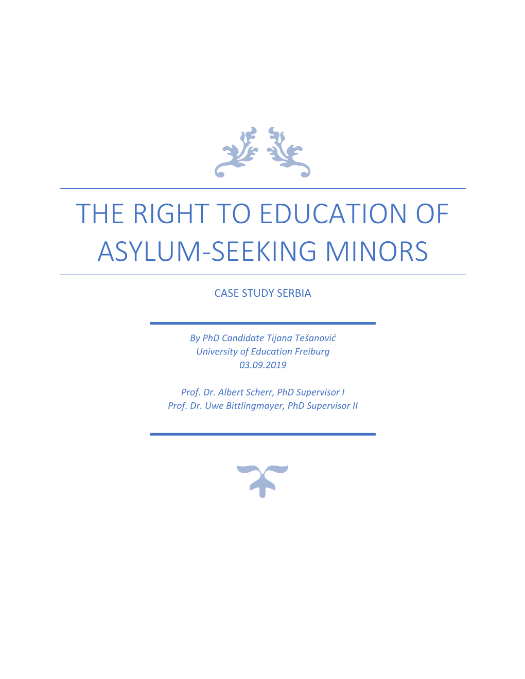 The Right to Education of Asylum-Seeking Minors