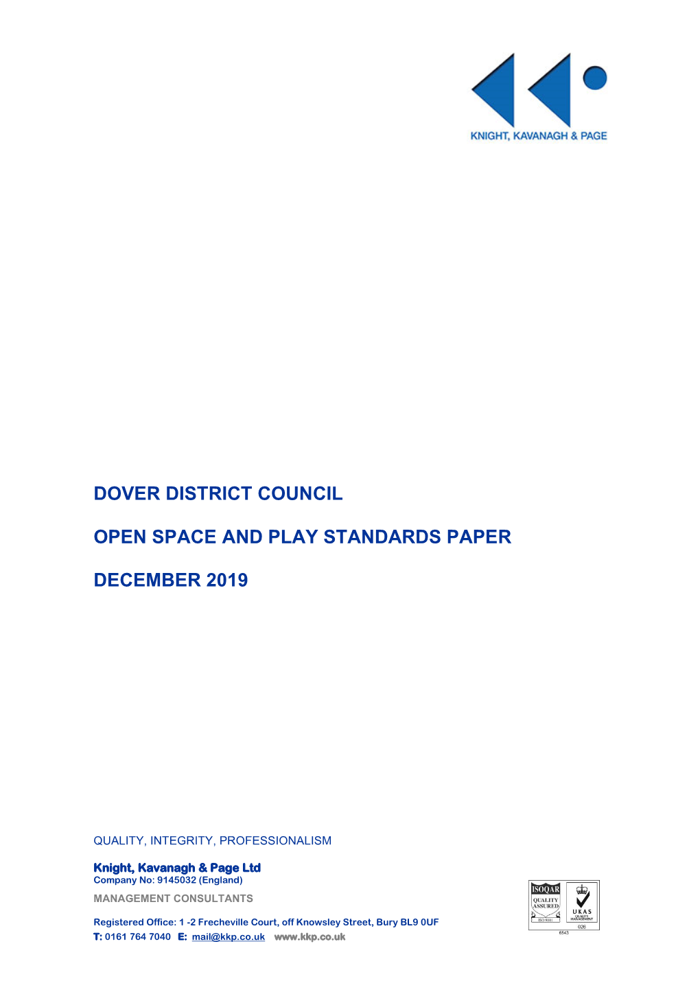 Open Space and Play Standards Paper