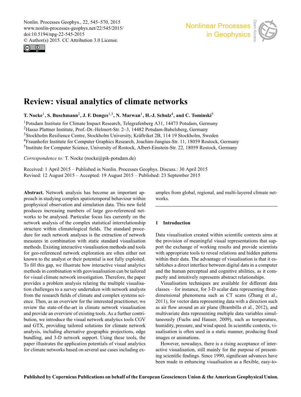 Review: Visual Analytics of Climate Networks -..:: VCG Rostock