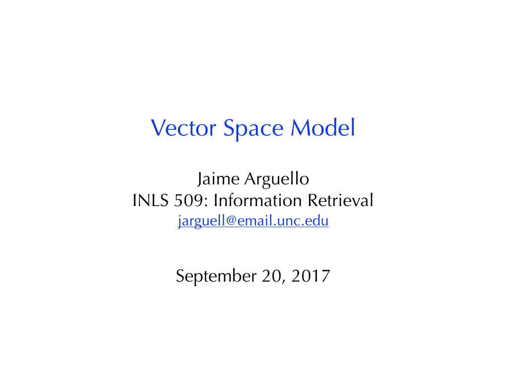 Vector Space Model