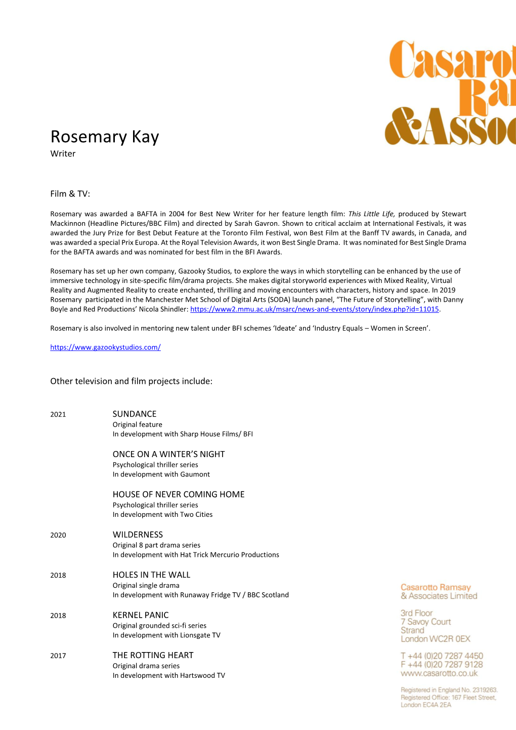 Rosemary Kay Writer