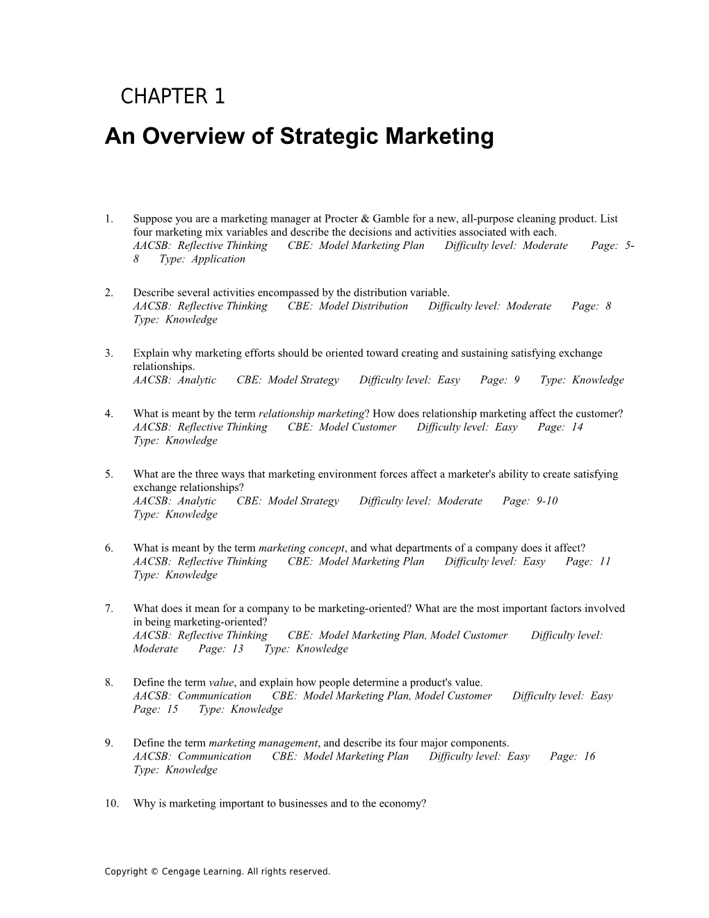 Chapter 1: an Overview of Strategic Marketing 29