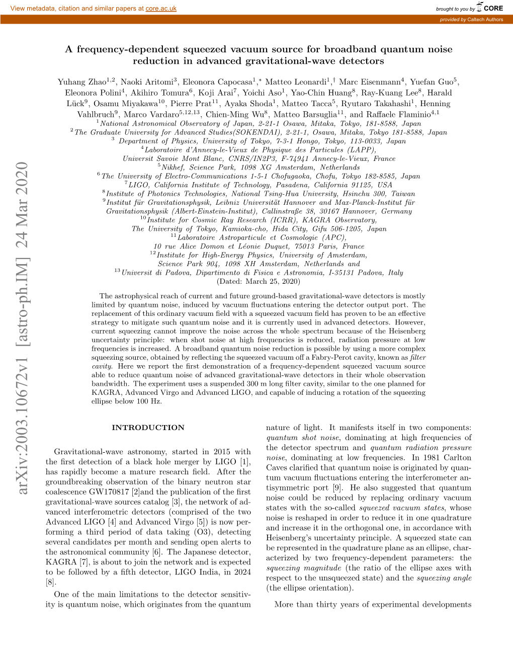 Arxiv:2003.10672V1 [Astro-Ph.IM] 24 Mar 2020