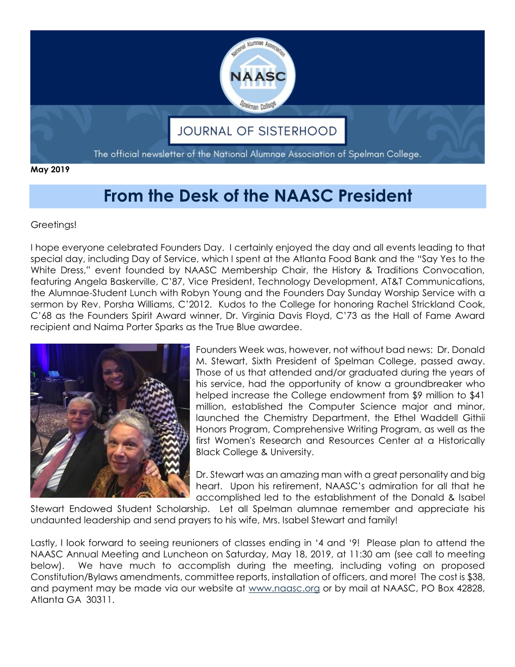 From the Desk of the NAASC President