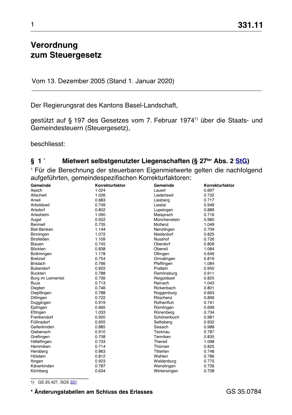 Verordnung Zum Steuergesetz