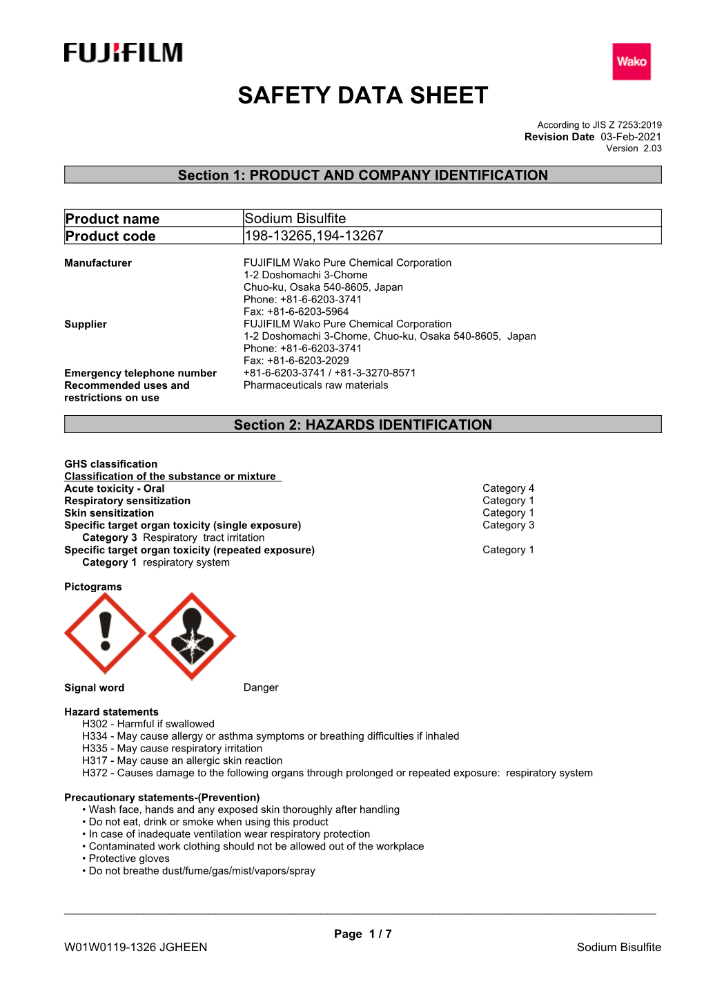 Safety Data Sheet