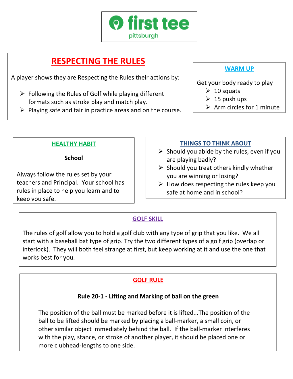 Coach Jeff's Par Level Week 2 Lesson Guide