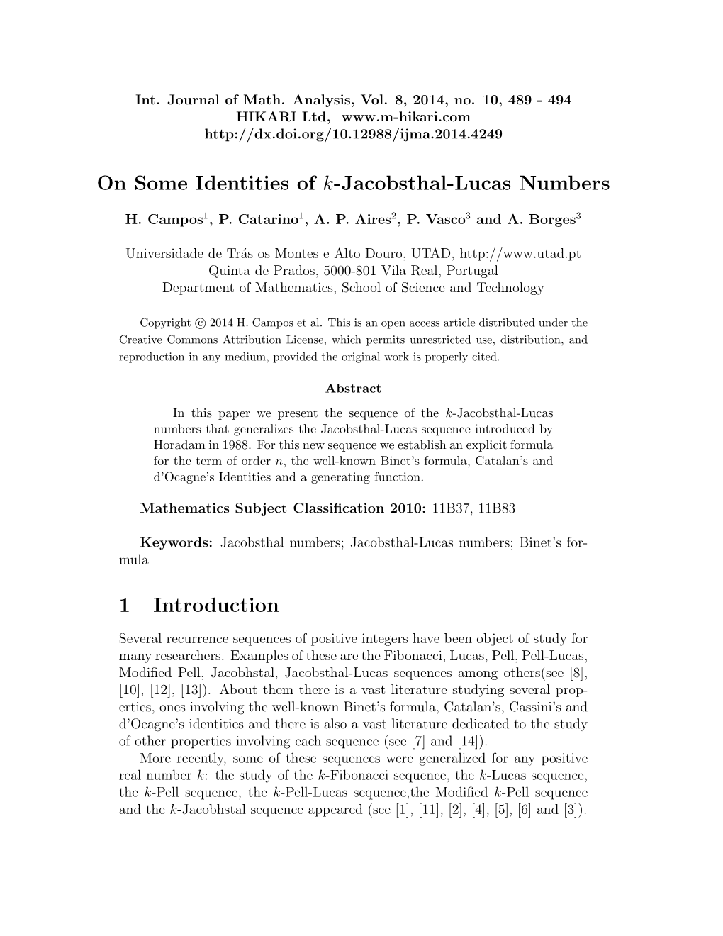 On Some Identities of K-Jacobsthal-Lucas Numbers 1