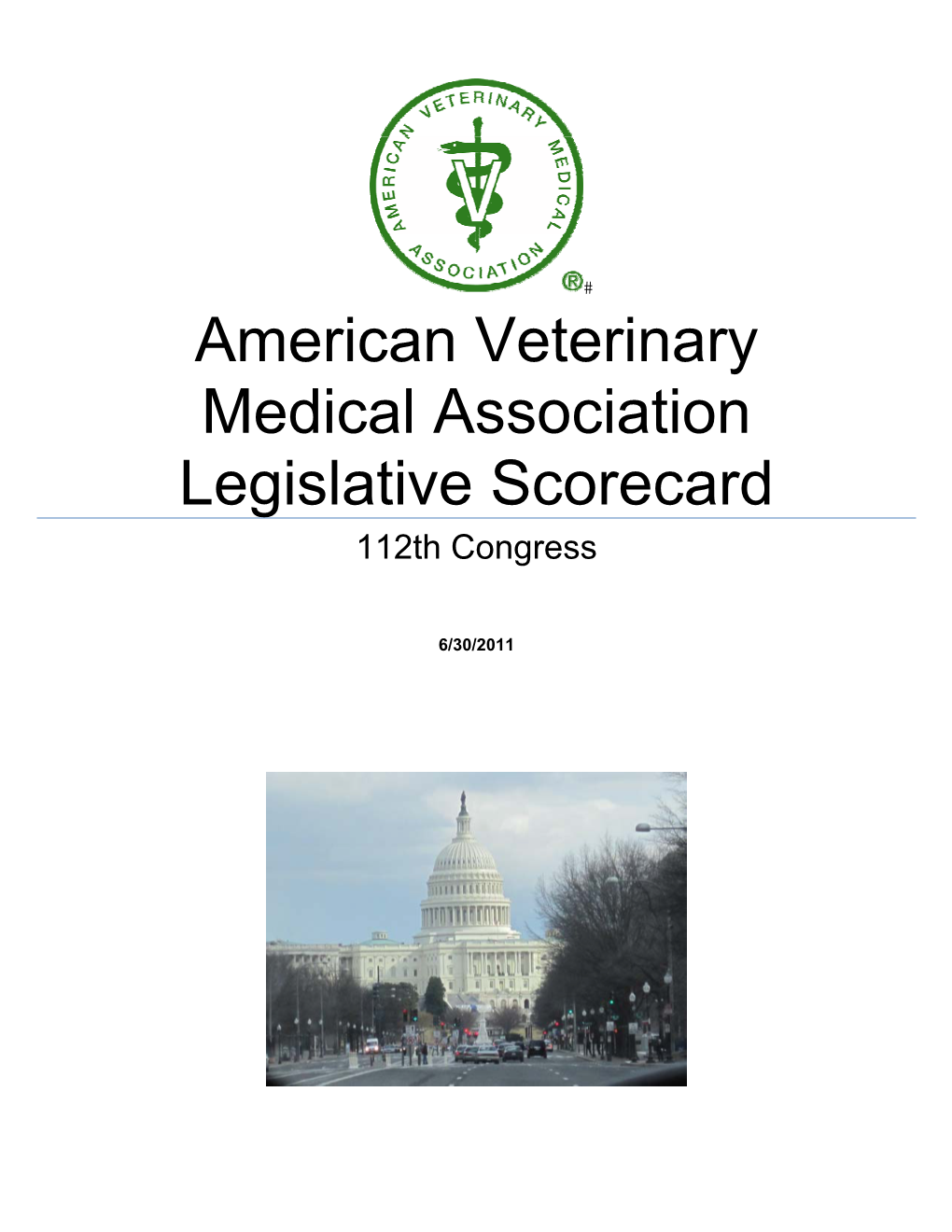 American Veterinary Medical Association Legislative Scorecard 112Th Congress