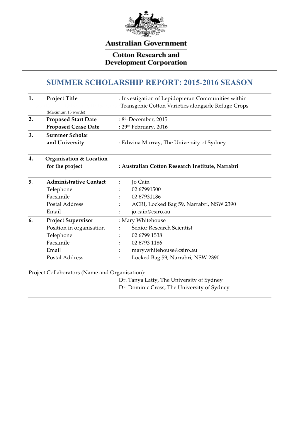 2015-16 CRDC Summer Scholarship Report 2 Constructs by Llewellyn Et Al