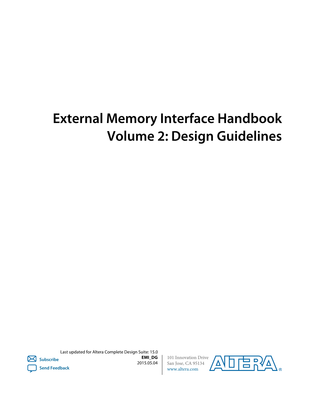 External Memory Interface Handbook Volume 2: Design Guidelines