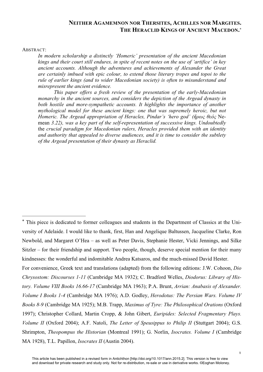 Presentation of the Ancient Macedonian Kings and Their Court Still Endures, in Spite of Recent Notes on the Use of ‘Artifice’ in Key Ancient Accounts