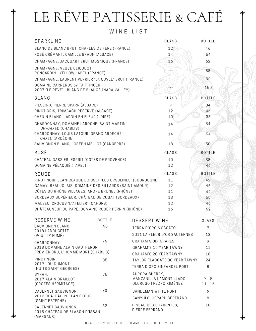 Wine List Fall 2020