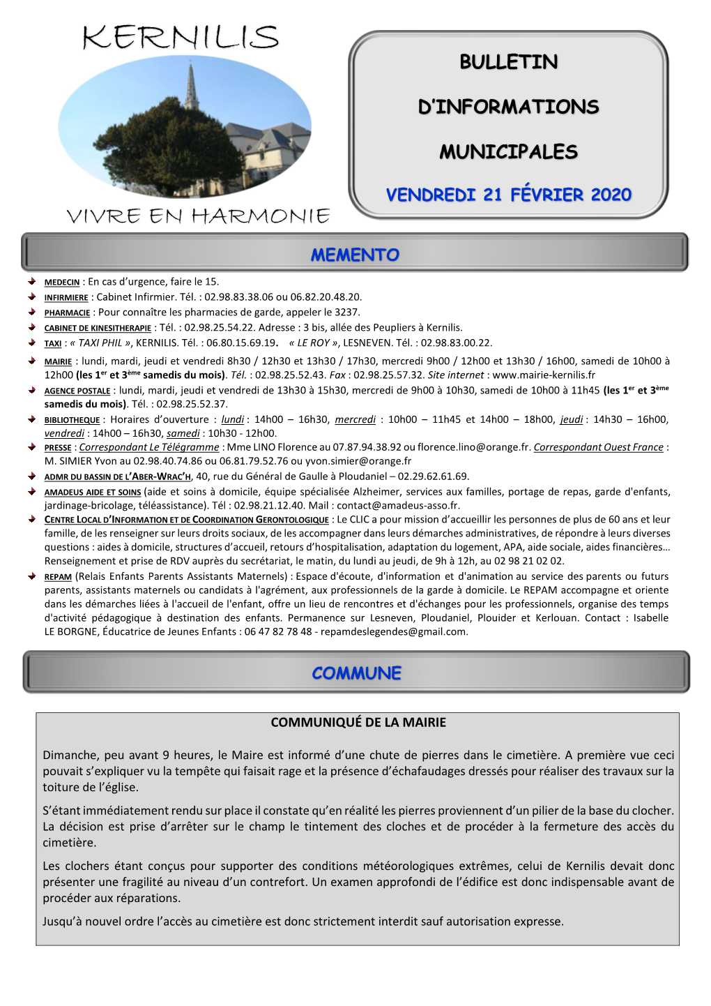 Bulletin D'informations Municipales