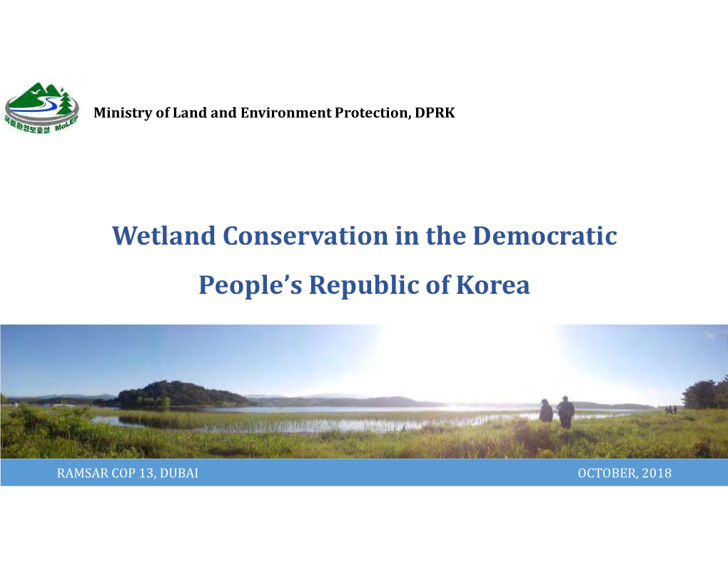 Wetland Conservation in the Democratic People's Republic of Korea