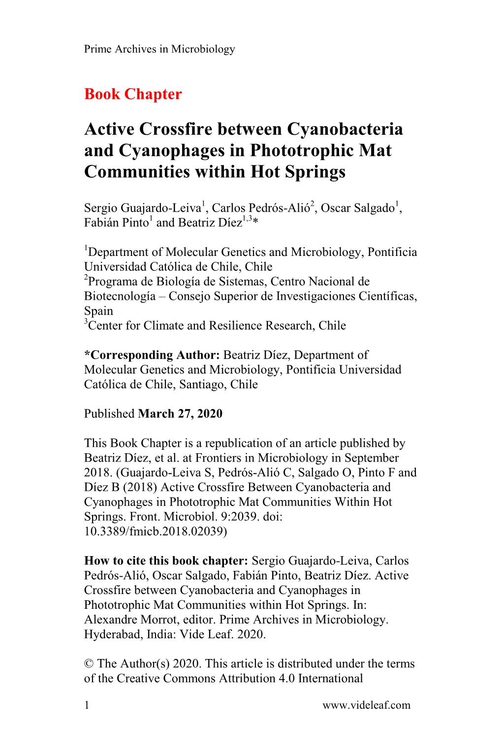 Active Crossfire Between Cyanobacteria and Cyanophages in Phototrophic Mat Communities Within Hot Springs