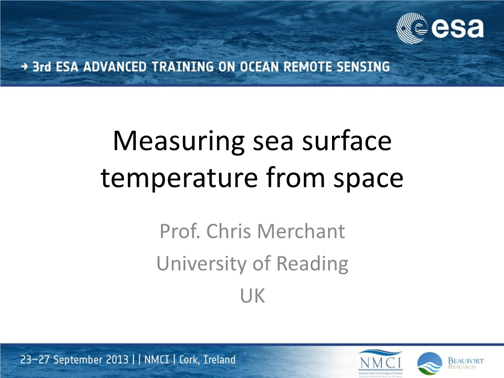 Measuring Sea Surface Temperature (SST)