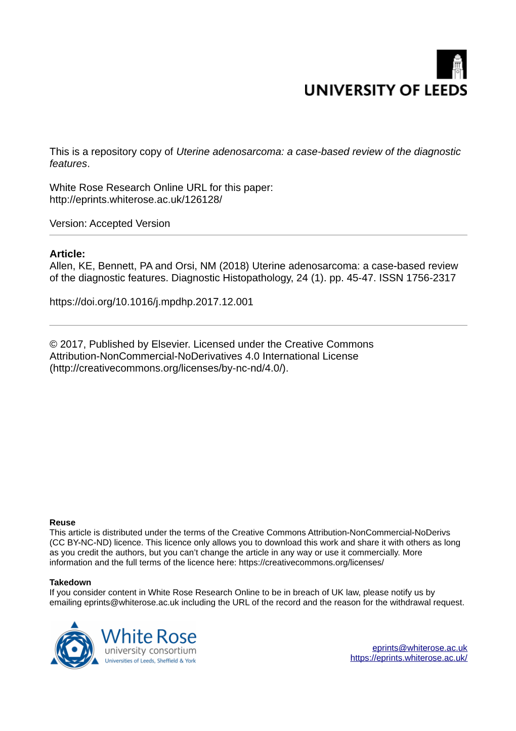 Uterine Adenosarcoma: a Case-Based Review of the Diagnostic Features