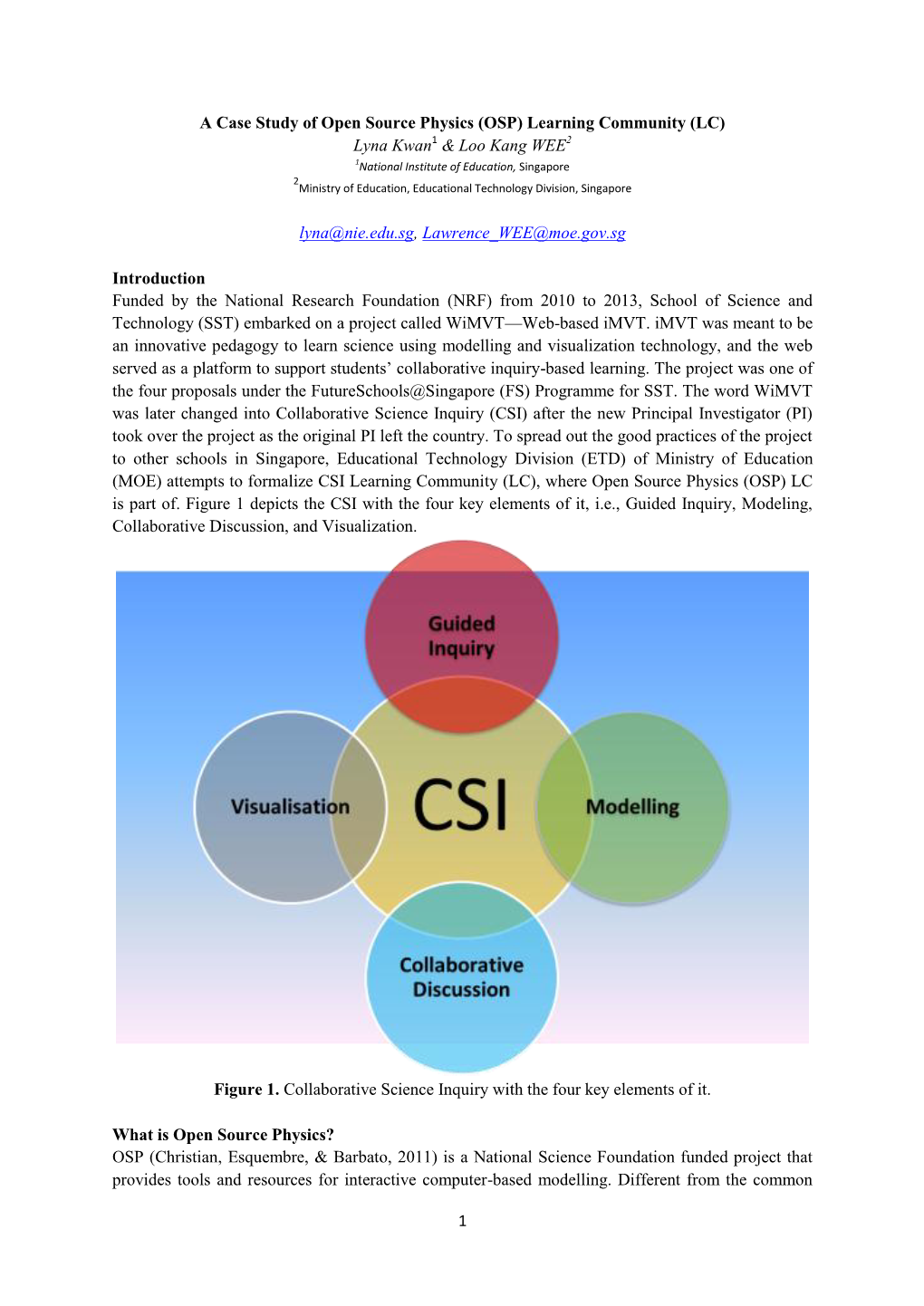 (OSP) Learning Community (LC) Lyna Kwan & Loo Kang WEE2