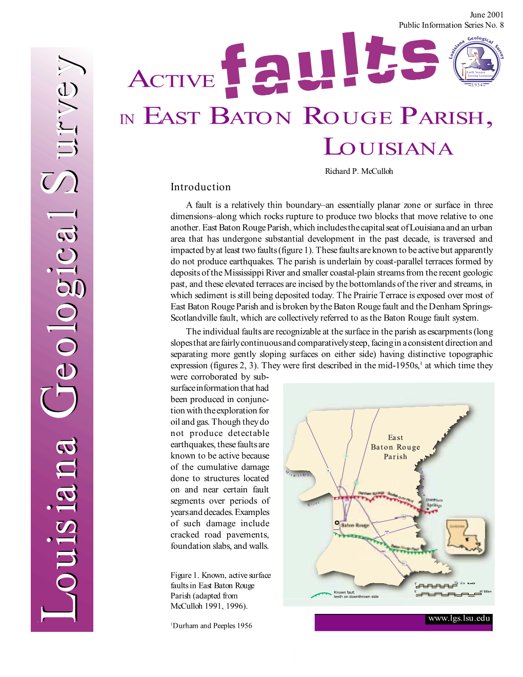 Active Faults in East Baton Rouge Parish, Louisiana, 2001, 8