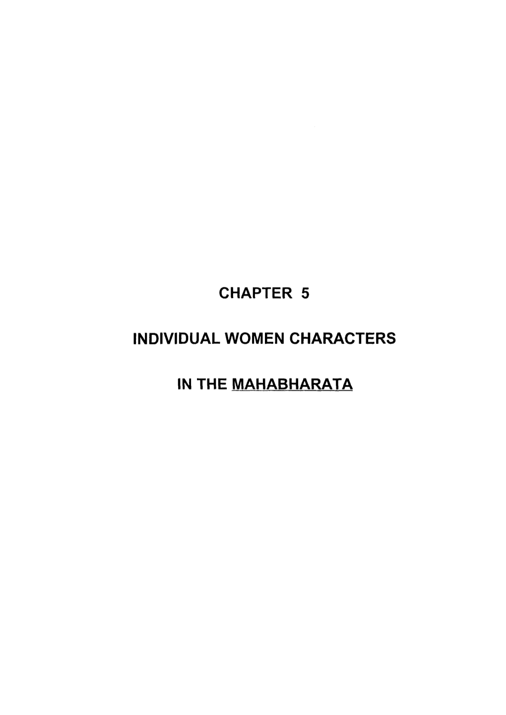 Chapter 5 Individual Women Characters in The