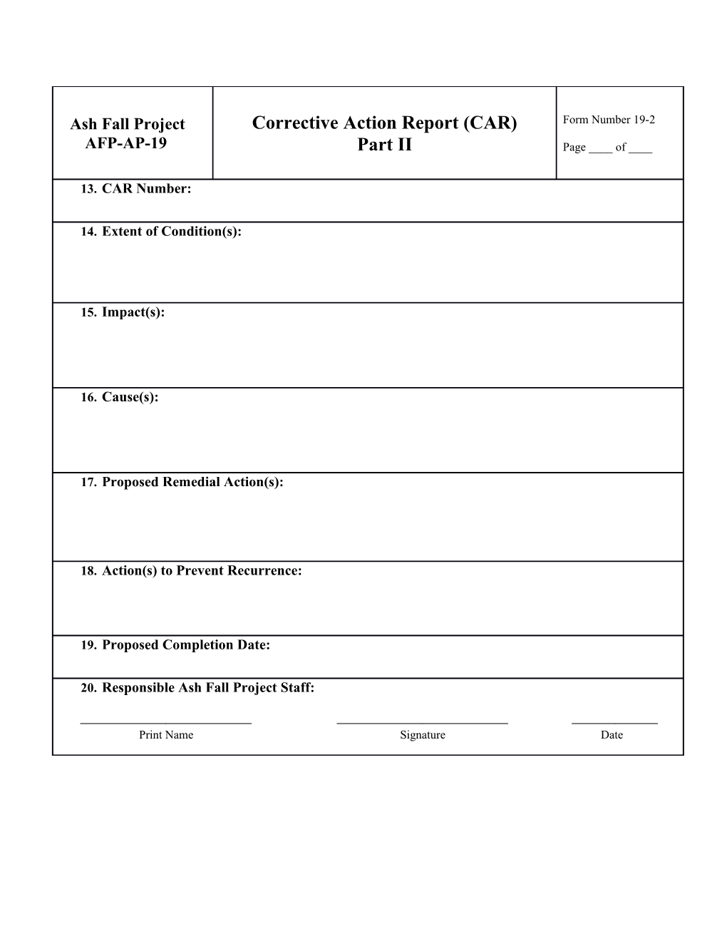 Form Number 19-2 CAR Part II Instructions