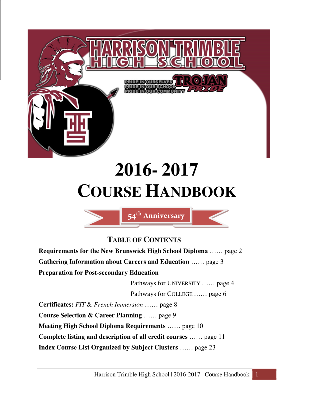 HTHS Course Handbook 2016-17.Pdf