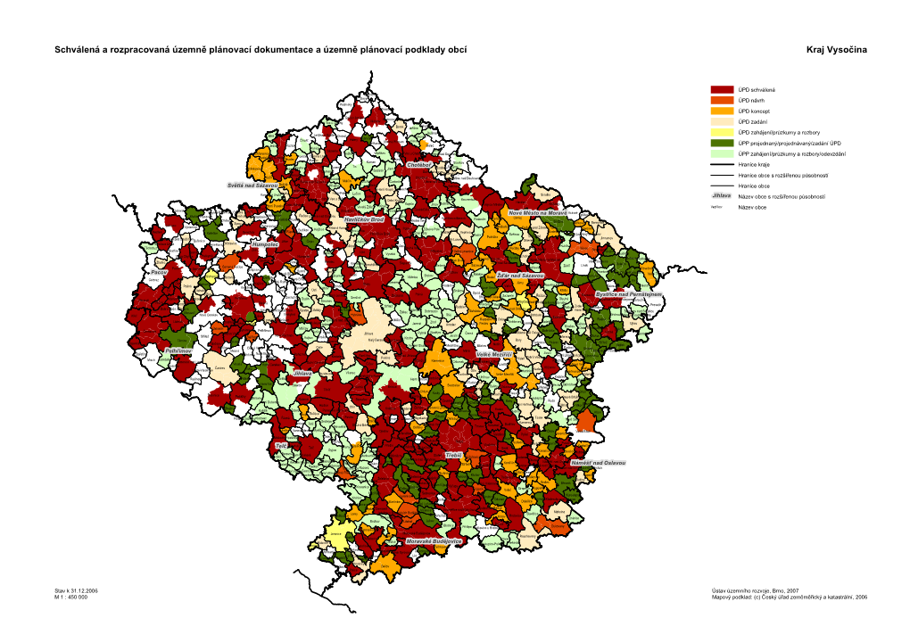 Schválená a Rozpracovaná Územně Plánovací Dokumentace a Územně Plánovací Podklady Obcí Kraj Vysočina