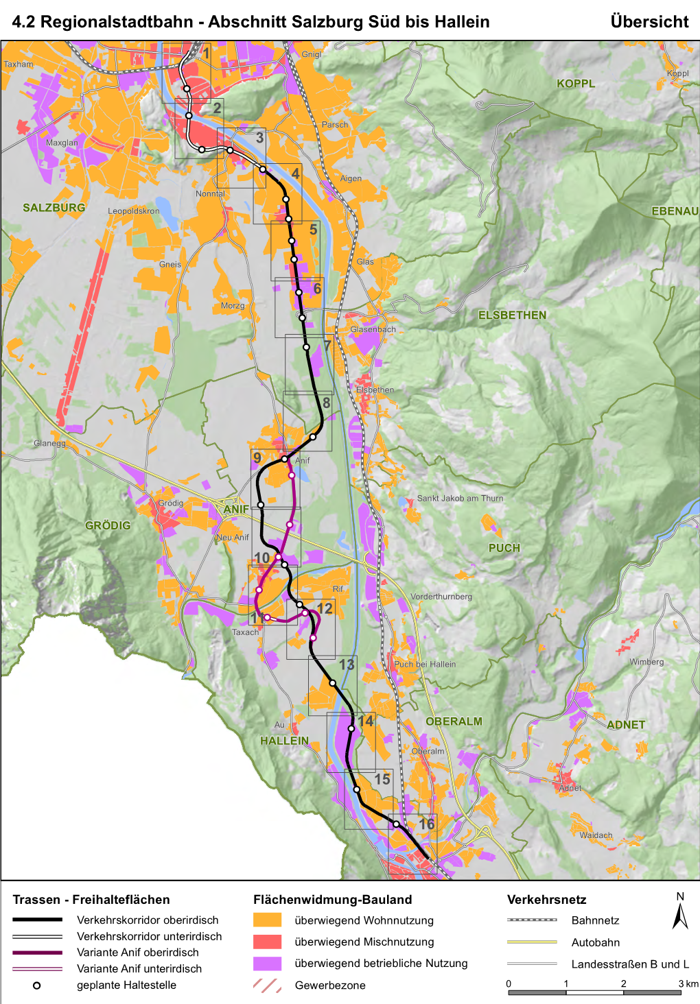 4.2 Regionalstadtbahn - Abschnitt Salzburg Süd Bis Hallein Übersicht