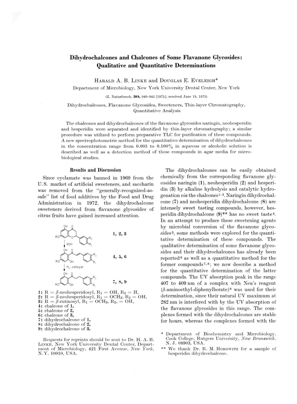 Dihydrochalcones and Chalcones of Some Flavanone Glycosides: Qualitative and Quantitative Determinations