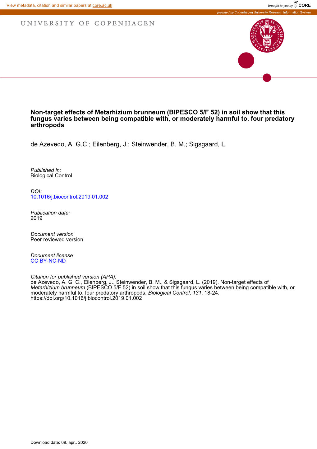 University of Copenhagen, 1871 Frederiksberg C, Denmark; 9 Agca@Plen.Ku.Dk (A.G.C.D.A.); B.Steinwender@T-Online.De (B.M.S.); Jei@Plen.Ku.Dk (J.E.)