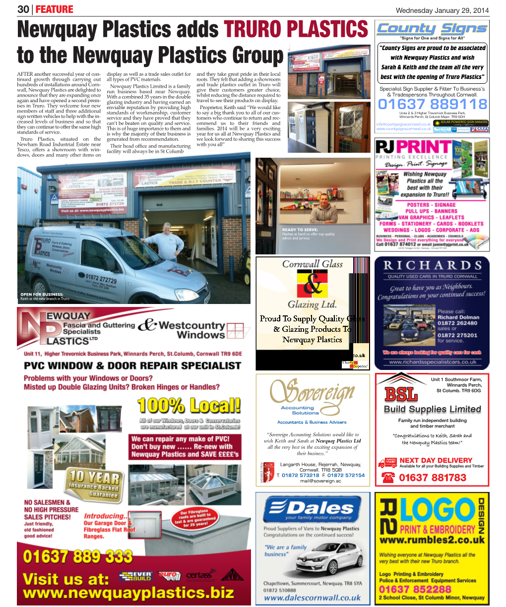 Newquay Plastics Adds TRURO PLASTICS to the Newquay Plastics Group