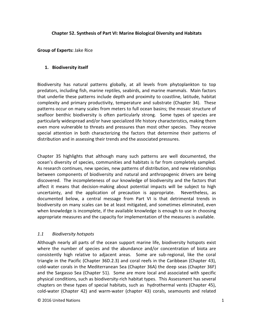 Chapter 52 Synthesis of Part VI: Marine Biological Diversity And