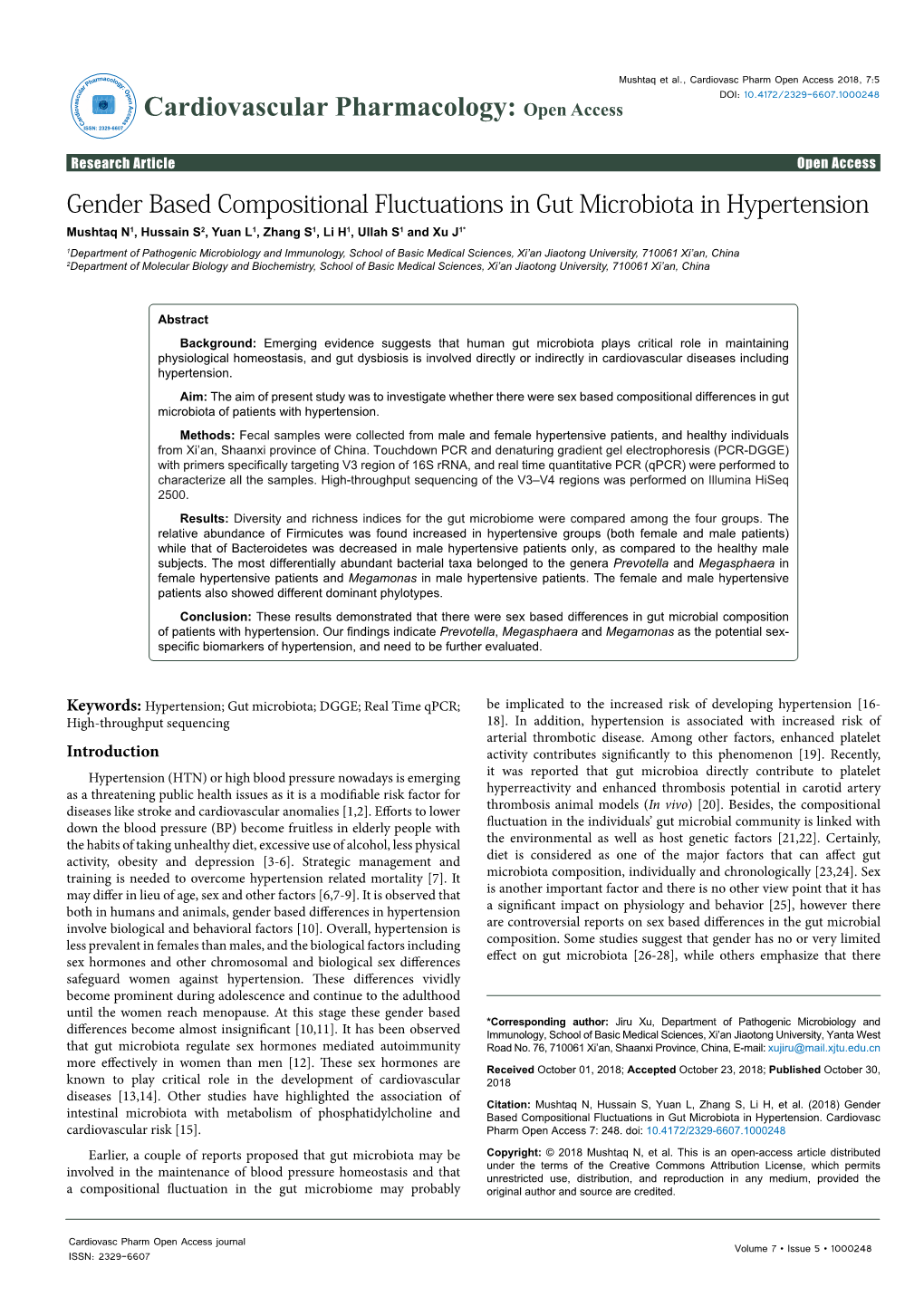 Gender Based Compositional Fluctuations in Gut Microbiota In