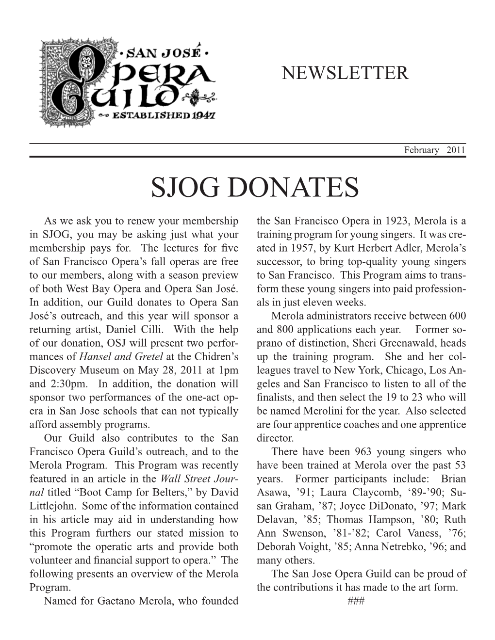 Sjog Donates