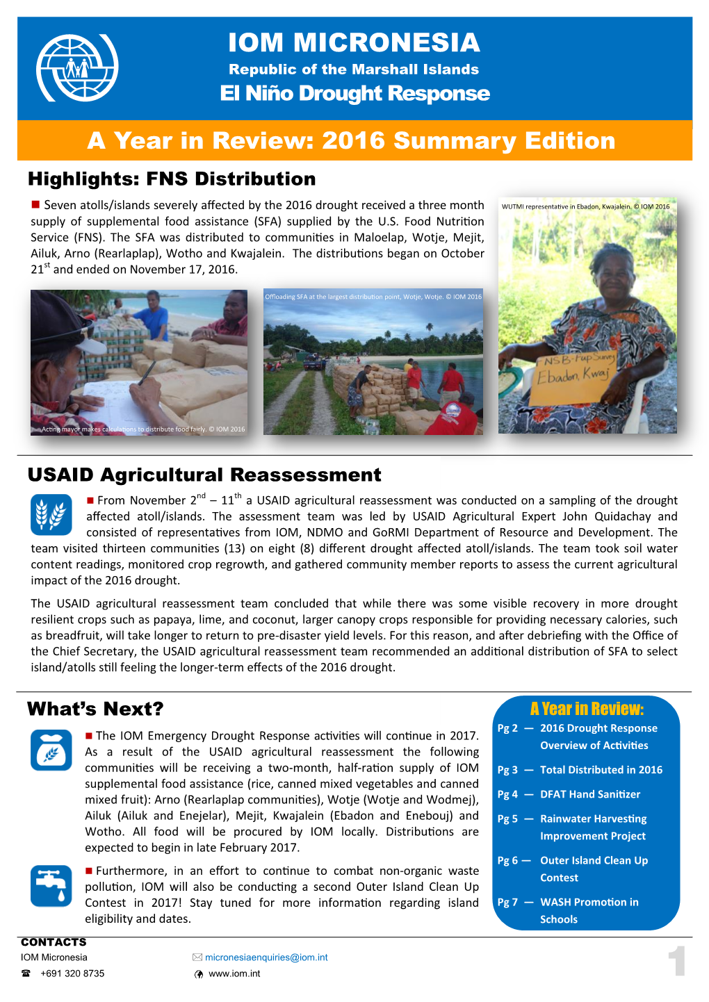 IOM Micronesia | Republic of the Marshall Islands | El Niño Drought