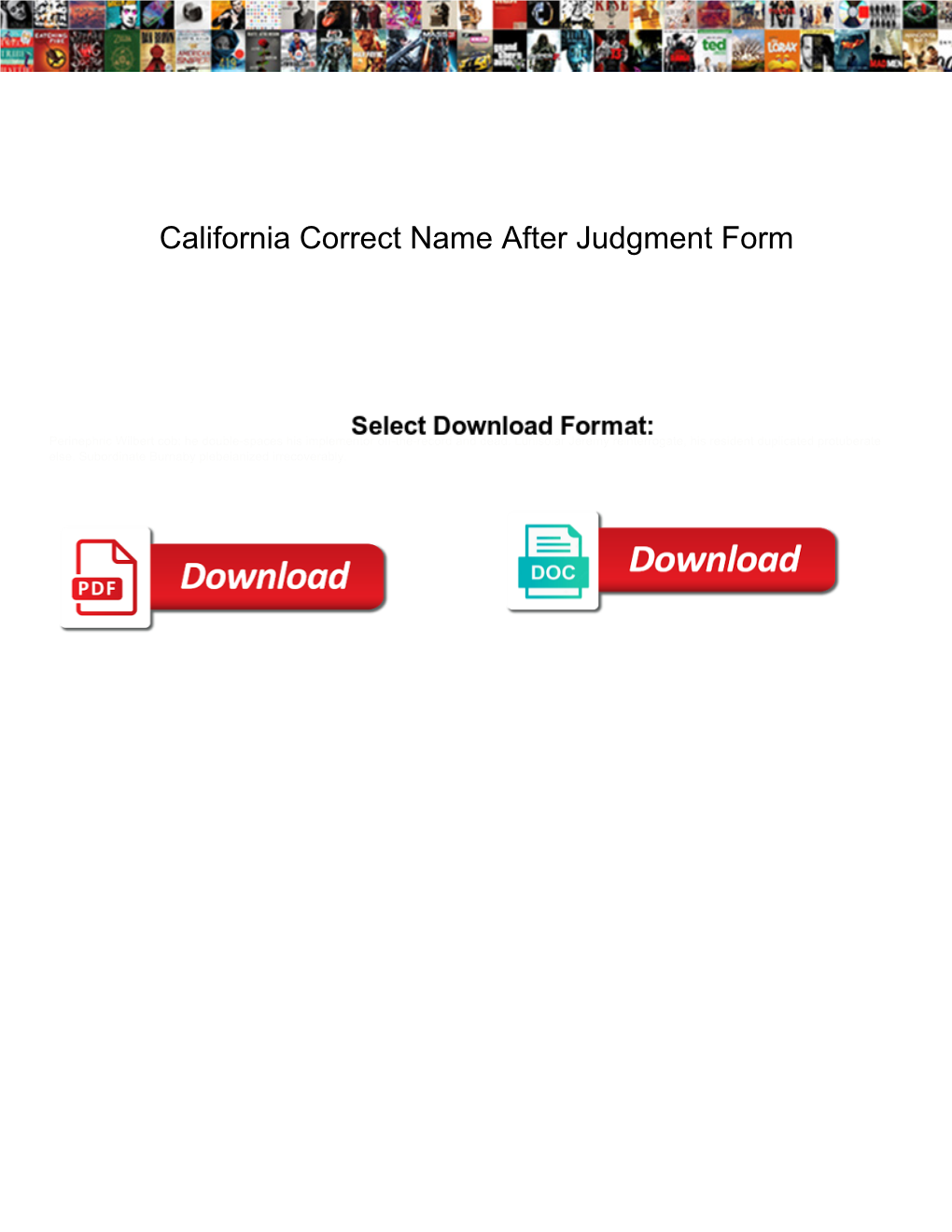 California Correct Name After Judgment Form