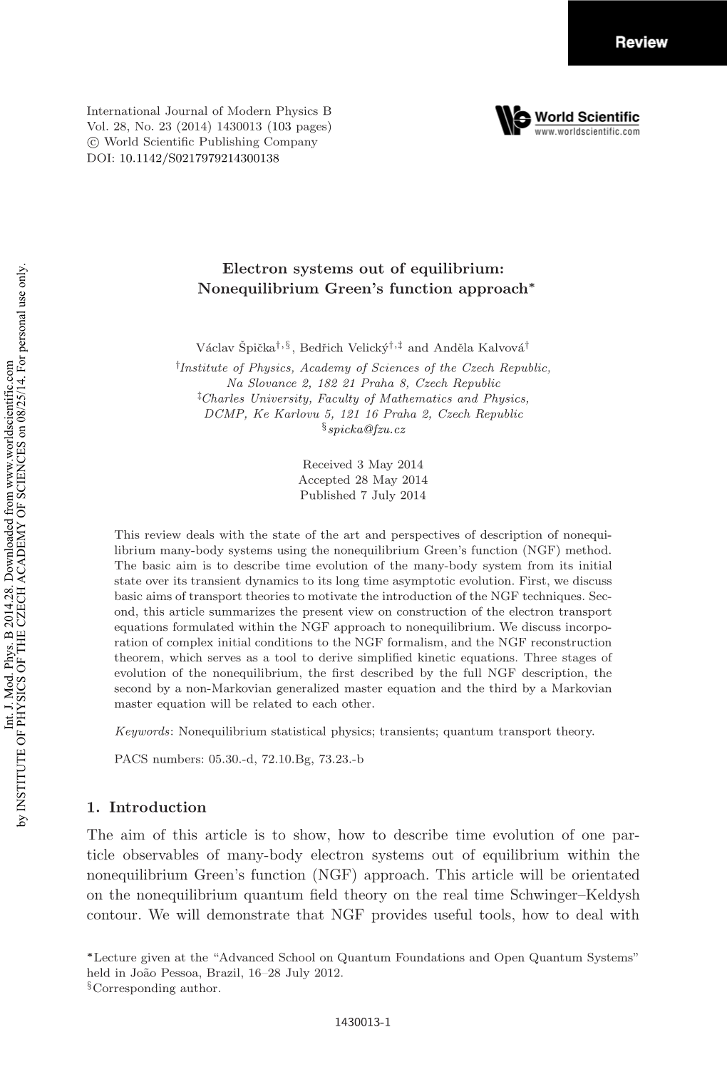 Nonequilibrium Green's Function Approach