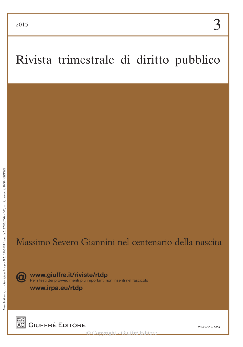 Rivista Trimestrale Di Diritto Pubblico 3-15